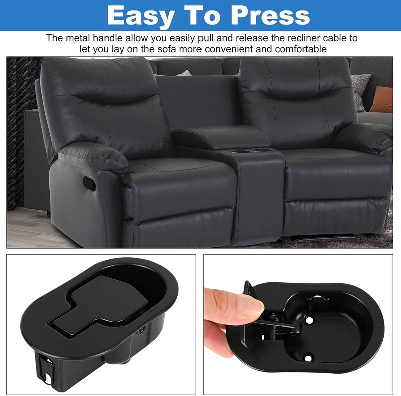 Nonley Heavy-Duty Metal Recliner Pull Handle Replacement with Cable, Universal Recliner Release Couch Handle Fits Most Major Chair Furniture (Exposed Cable Length 4.9inch) - Image 4